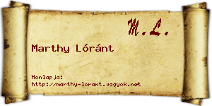 Marthy Lóránt névjegykártya