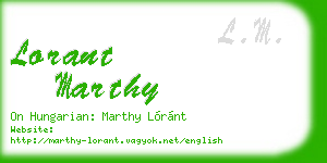 lorant marthy business card