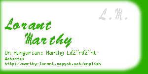 lorant marthy business card